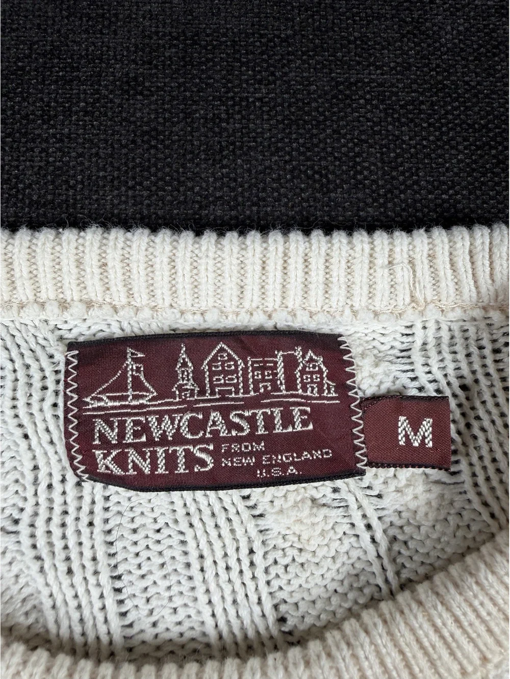 Newcastle Knits Cream Cable Knit Sweater Medium